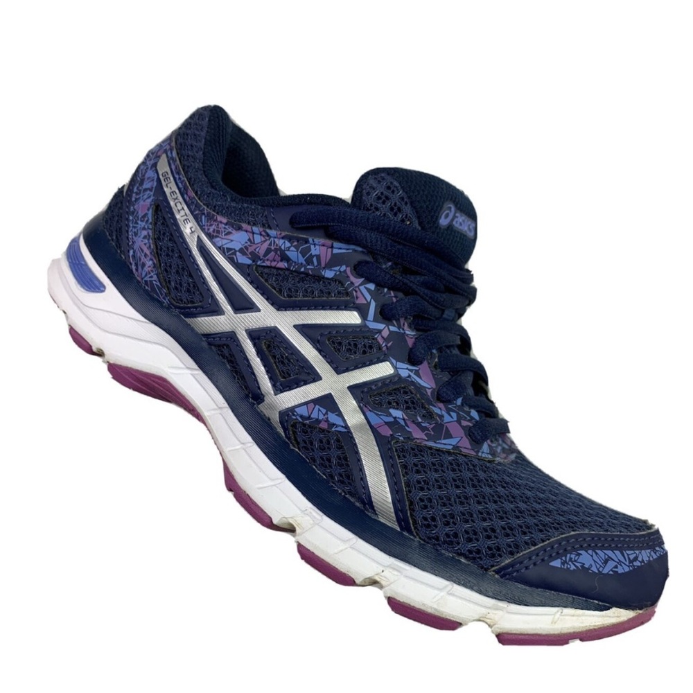 ASICS women’s Excite 4 running shoes, blue Indigo/orchid lace up sneakers SZ 9.5